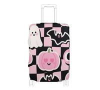 KLL Pink Halloween Pumpkin ghosts Elastic travel luggage cover Washable covers for suitcases luggage protection Fit 18-32 Inch Luggage, Pink Halloween pumpkin ghosts, L 26-28 in