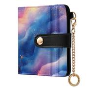 KLL Pink Royal Blue Rainbow Ladies Premium Foldable Wallet Portable Minimalist PU Leather Wallet for Women Boys Girls