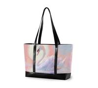 KLL Pink Swan modern 14 inch laptop tote bag with zipper tote bags Large Handbag for men with bolsos secret para mujeres