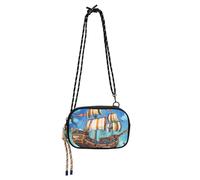 KLL Pirate Ship Mysterious Sea Crossbody Camera Bag for Men Trendy with Credit Card Slots Small Shoulder Bags Go shopping