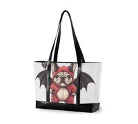 KLL Playful Mischievous Bulldog Demon modern computer bag with zipper computer tote bags for women for university with bolsa para computadora portatil mujer