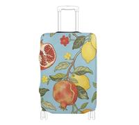 KLL Pomegranate and Lemon William Morris Blue Elastic luggage covers Dustproof carry on suitcase cover luggage protector Fit 18-32 Inch Luggage, Pomegranate and Lemon William Morris blue, XL 29-32 in
