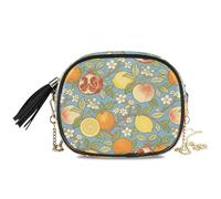 KLL Pomegranate and Lemon William Morris Blue Small Crossbody Purse Mens Beauty with Adjustable Strap Casual Phone Chest Bag Take a walk