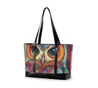 KLL Psychedelic Art Owl classy large laptop tote bag with zipper zipper tote Large Handbag for school with bulto para laptop