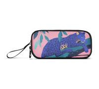 KLL Purple Leopard Asthetic Nylon Pencil Bag School High Capacity Mesh Pen Pencil Case Stationery Bag for Office Woman