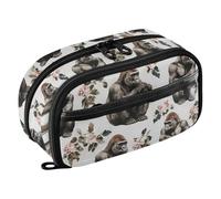 KLL PVC Pencil Bags Large Capacity With Zipper Storage Organizer (prop3) for Man School Must Haves Funny Gorilla White