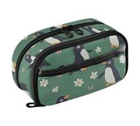 KLL PVC Pencil Box Case Large Capacity High Capacity Stationery Bag (prop3) for Women High School Supplies Cartoon Cute Penguin Green