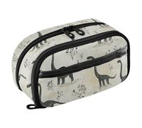 KLL PVC Pencil Case Large Capacity With Slot Stationery Pen Bag (prop3) for College Student School Supply Sweet Dinosaur Brachiosaurus Plain