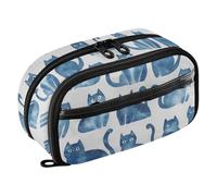 KLL PVC Pencil Cases Large Capacity Big Capacity Multi-Purpose Bag (prop3) for Teacher School Supplies Sweet Russian Bluecats White