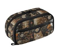 KLL PVC Pencil Storage Case Large Capacity Lightweight Stationery Pencil Case (prop3) for Teens Middle School Art Manx Cats Black