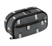 KLL PVC Pencil Storage Case Large Capacity Zip Case Pencil Holder (prop3) for Teens High School Cute Penguin Charcoal White