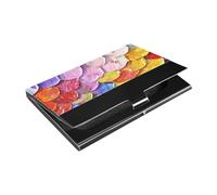 KLL Rainbow Colored Scales Dreamy Color Schemes Slim Outdoor Business Card Holder with Leather and Stainless Steel Card Organizer for Business Meeting Use tarjetero para Hombre