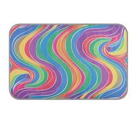 KLL Rainbow Colorful Abstract Spiral Summer Pets Cooling Self Cooling cat Bed for Pig Indoor Mantas frías para Perros M