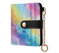 KLL Rainbow Magic Universe Women's Folding Wallet With Card Slots Portable PU Leather Folding Wallet for Women Boys Girls
