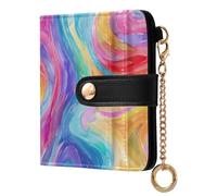 KLL Rainbow Women's Folding Wallet With Card Slots Fancy PU Leather Folding Wallet for Women Girls