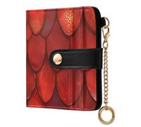 KLL Realistic Red Dragon Scale Pattern Ladies Lightweight Foldable Wallet Waterproof Minimalist PU Leather Wallet for Men Women Travel