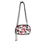KLL Red and Black Eucalyptus White Crossbody Camera Bag Mens Practical with Credit Card Slots Shoulder Bags Walk the dog
