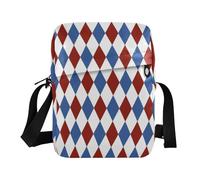 KLL Red and Blue Check 4th Of July Independence Day messenger bag for women Vegan Leather Small Crossbody Bag Women Shopping Shoulder Hand Bags