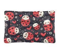 KLL Red Insects Cute Cartoon Washable Dog Sleeping Mattress Soft Comfortable Anti-Slip Bottom Pet Mat for Medium/Large Dogs 36" x 24"