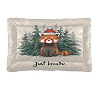 KLL Red Panda Just Breathe Christmas Washable Dog Cat Bed Soft Comfortable Anti-Slip Bottom Dog Cat Bed for Medium/Large Dogs 36" x 24"
