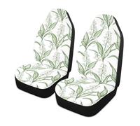 KLL Retro Lily of The Valley White Decorative car seat Covers for Men Waterproof car seat Protector fundas para acientos de carro Set of 2