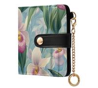 KLL Retro Pink Lady's Slipper Women's Folding Wallet With Card Slots Portable Everyday PU Leather Wallet for Women