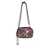 KLL Retro Red Calla Lily Flowers Cross Body Bag Mens Comfort with Adjustable Strap Cell Phone Purse Walk the dog