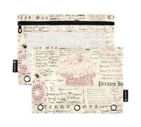KLL Retro Vintage Soft Pencil Case Zipper Pouch for Exam Stationery Supplies, Sketch Background Retro Vintage, 1 sizex2