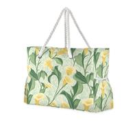 KLL Retro Yellow Calla Lily Flowers Sturdy mens beach bag with zipper womens computer tote bags for work Travel Essentials Beach Gifts Birthday Gifts for Women