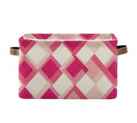 KLL Rhomboid Neutral Hot Pink storage baskets, and waterproof fabric storage cubes with sturdy handle stuff solutions solutions 2 pack for home home bedding