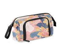 KLL Rich Chinese Watercolor Flowers Pencil poucheses Large Capacity Slot Pencil Case Multifunctional for Preppy Elementary