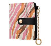 KLL Salmon Peach and Sandy Beige Women's Folding Wallet For Women Unique PU Leather Bifold Wallet for Women