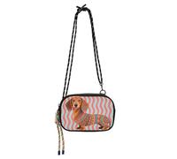 KLL Sausage Dog Red and Blue Wavy Lines Cute Crossbody Bags Women Waterproof with Adjustable Strap Small Shoulder Bag Have a meal