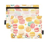 KLL Scarlet Macarons Modern Pencil Bag Cosmetic Bag for Rings Binder Storage with Waterproof for School Office Document Organizer