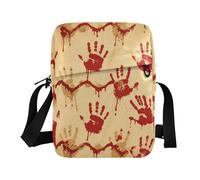 KLL Scary Bloody Hands Wall cute messenger bag Vegan Leather over the shoulder bags for men Shopping Ladies Shoulder Handbags