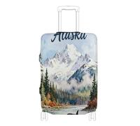 KLL Scenery Of Alaska Elastic cover for luggage Anti Scratch suitcases cover suitcase protector Fit 18-32 Inch Luggage, Scenery of Alaska, XL 29-32 in