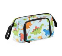 KLL School Pencil Case Large Capacity Cartoon Colorful Cute Dinosaurs Blue | Special Pencil Case,Lightweight,for Kids Middle School