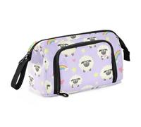 KLL School Pencil Case Large Capacity Cute Magical Sheep on Lavender