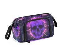 KLL School Pencil Case Large Capacity Cute Pencil Case Multifunctional Pen Case Cosmetic Makeup for Kids Kindergarten Pirate Skull