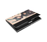 KLL Science Fiction Aliens Peach Slim Business Cards Holder with Leather & Stainless Steel Credit Card Holders for Travel Home or Office Use tarjetero para Hombres