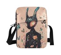 KLL Science Fiction Aliens Peach small messenger bag for women Vegan Leather Shoulder Bag For Woman Casual Ladies Shoulder Handbags