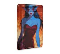 KLL Sexy Demon Beauty in The Fire leather men's wallets slim with money clip RFID Blocking card holder wallet for Men and Women billetera para mujer