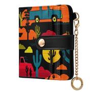 KLL Shannon Snow Artist Funny Sundown Truck Ladies Lightweight Foldable Wallet Unique PU Leather Folding Wallet for Girls Women Ladies