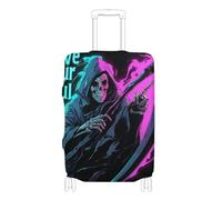 KLL Skull Save Your Soul Elastic travel luggage cover protector Washable suitcase cover luggage protection Fit 18-32 Inch Luggage, skull save your soul, S 18-20 in