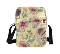 KLL Skulls Wearing Sunglasses Safari messenger bag for women crossbody Vegan Leather over the shoulder bags for men Casual Shoulder Handbag For Travel