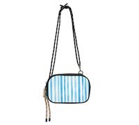 KLL Sky Blue Pure White Stripe Pattern Sling Bags Crossbody for Womens Fashion with Adjustable Strap Over The Shoulder Purse Walk the dog