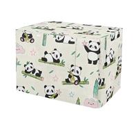 KLL Soft Color Panda and bamboos Dog Crates Covers Kennel Covers Rollers Shades 48 Inch