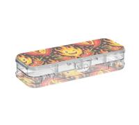 KLL Spicy Red Chili Pepper Fire Black Designed Clear Plastic Pencil Box