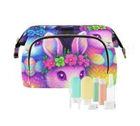 KLL Spooky Ghostly Easter Rabbits Design Cosmetics Bag Lightweight Cosmetic Organizer Bag Women's Coin Purse for Cosmetic Storage