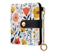 KLL Spring Flowers Peonies Lily Of The Valley Hyacinths White Women's Folding Wallet Waterproof Compact PU Leather Wallet for Women Boys Girls